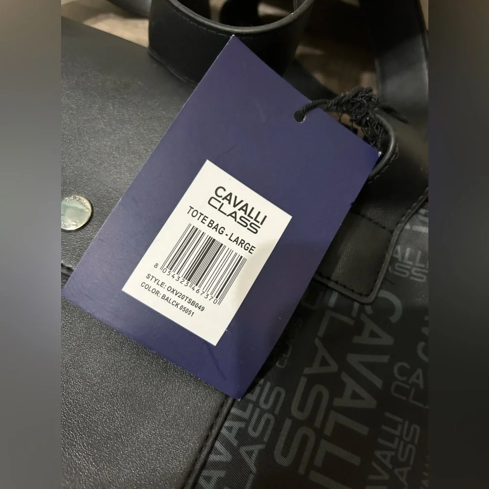 - Black and Grey Cavalli Class Weekender Bag Large tote Zip Up
